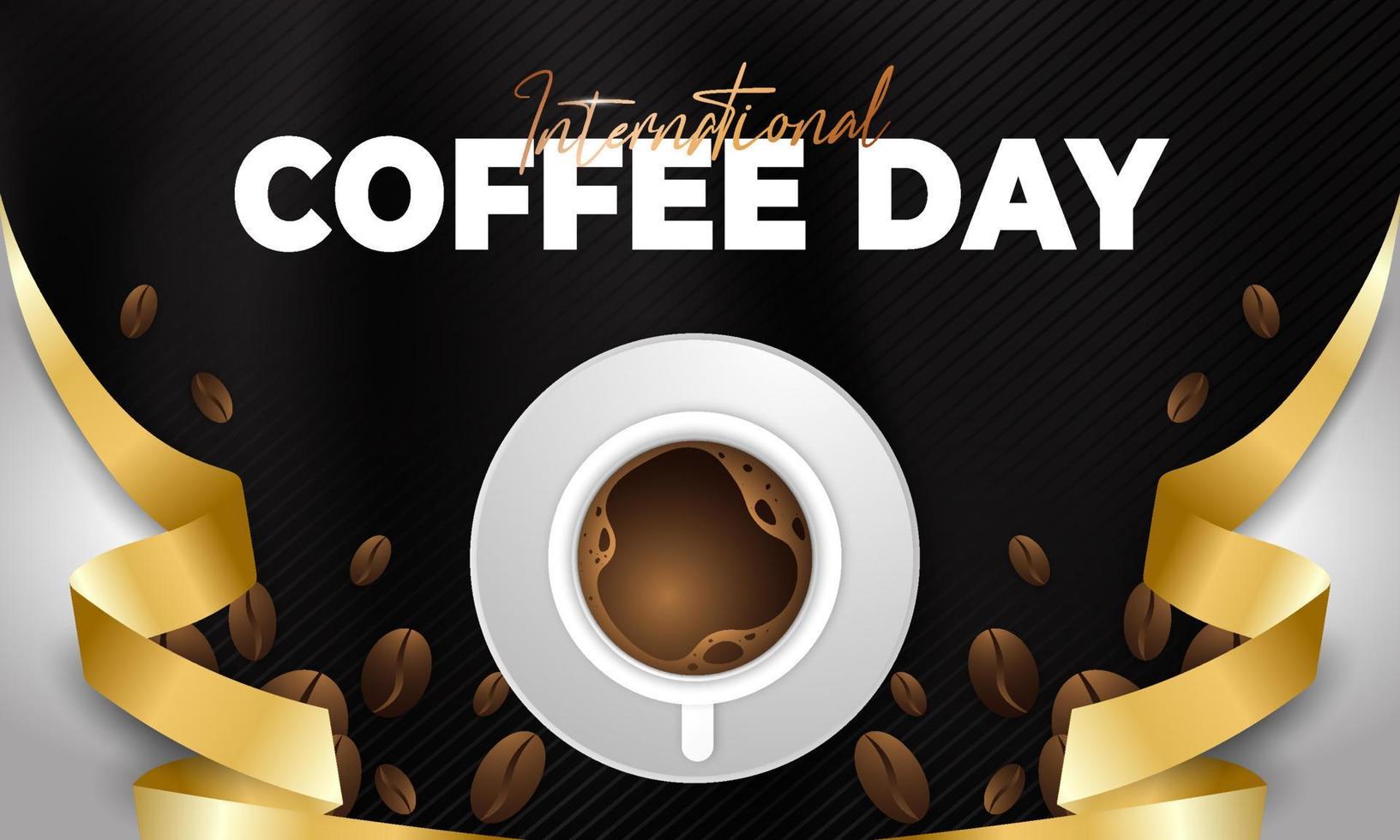 diseño de saludo del día internacional del café moderno y premium vector