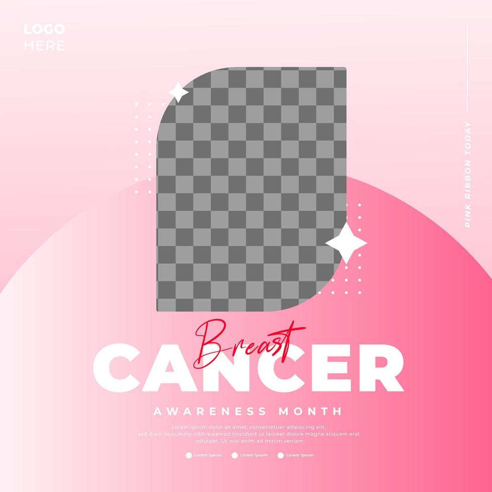 Breast Cancer awareness month for social media post template vector