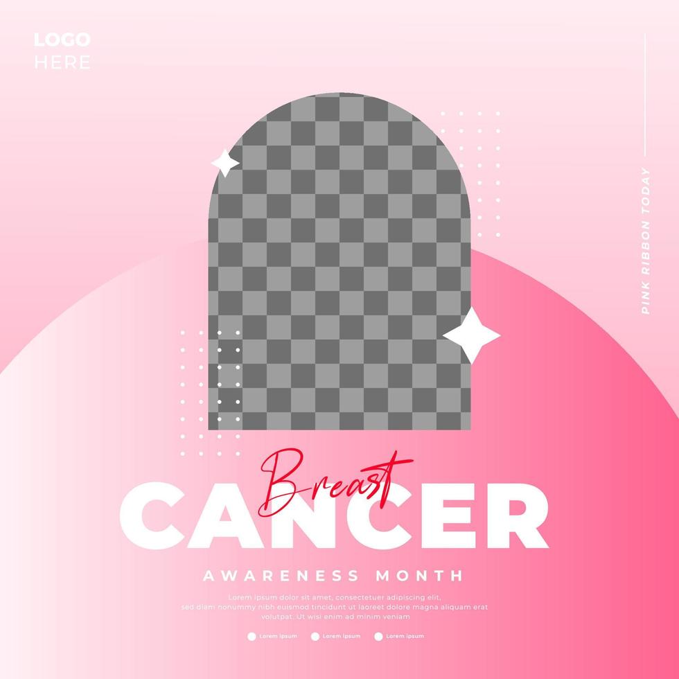 Breast Cancer awareness month for social media post template vector