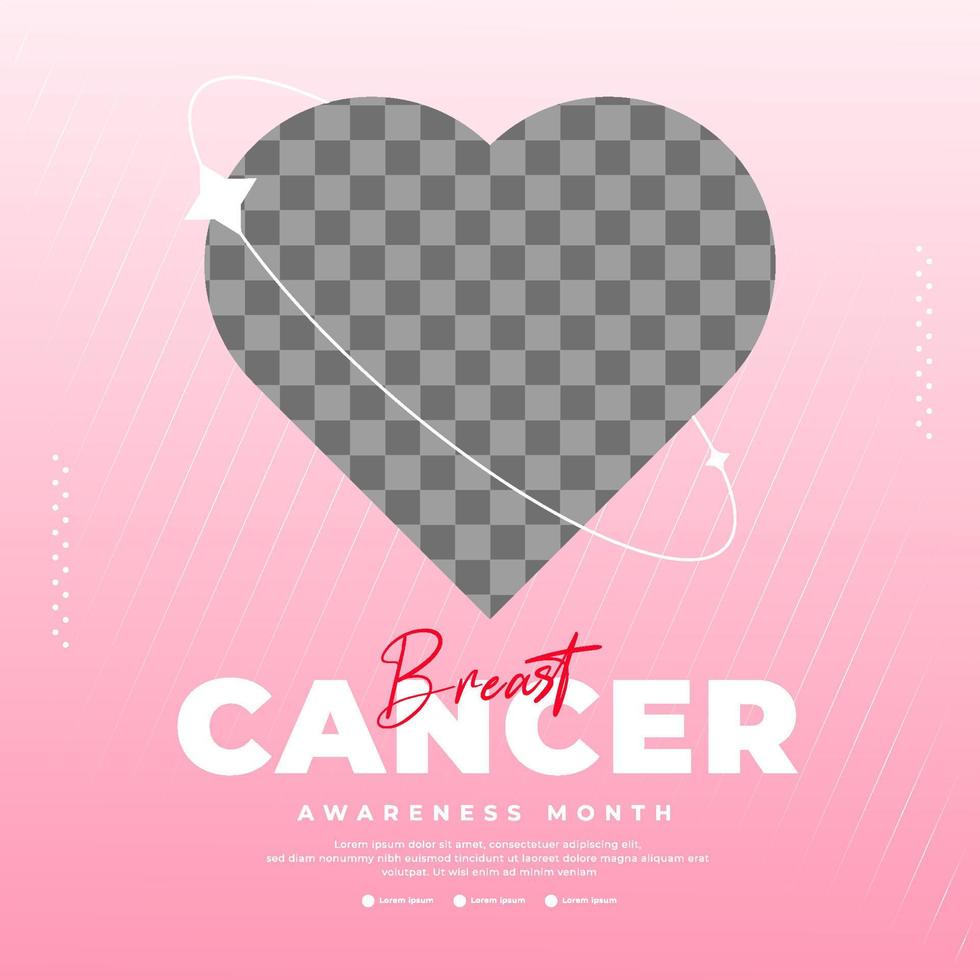 Breast Cancer awareness month for social media post template vector