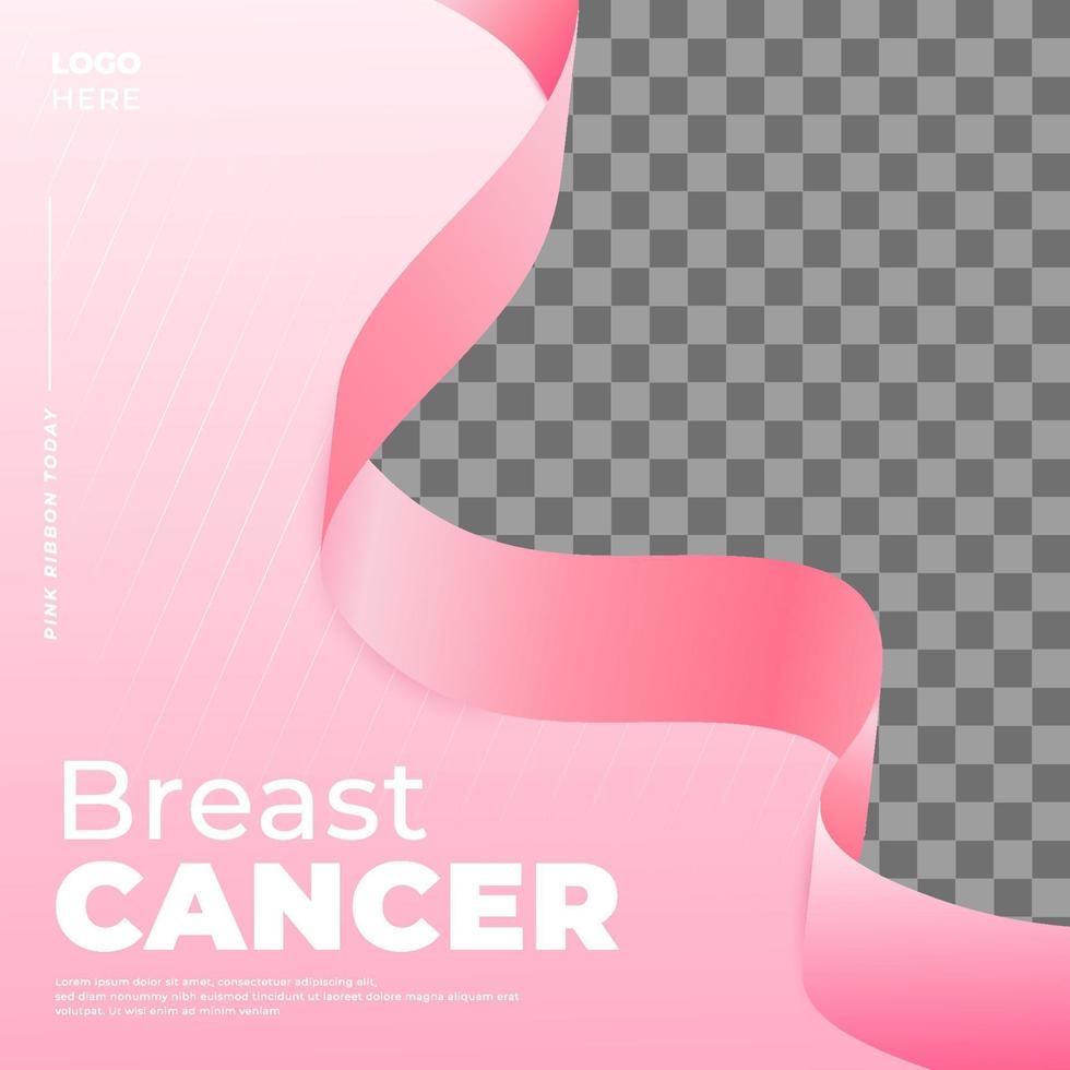mes de concientización sobre el cáncer de mama para plantilla de publicación en redes sociales vector