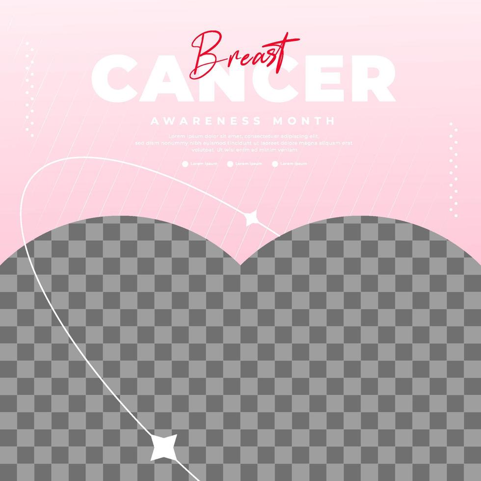 Breast Cancer awareness month for social media post template vector