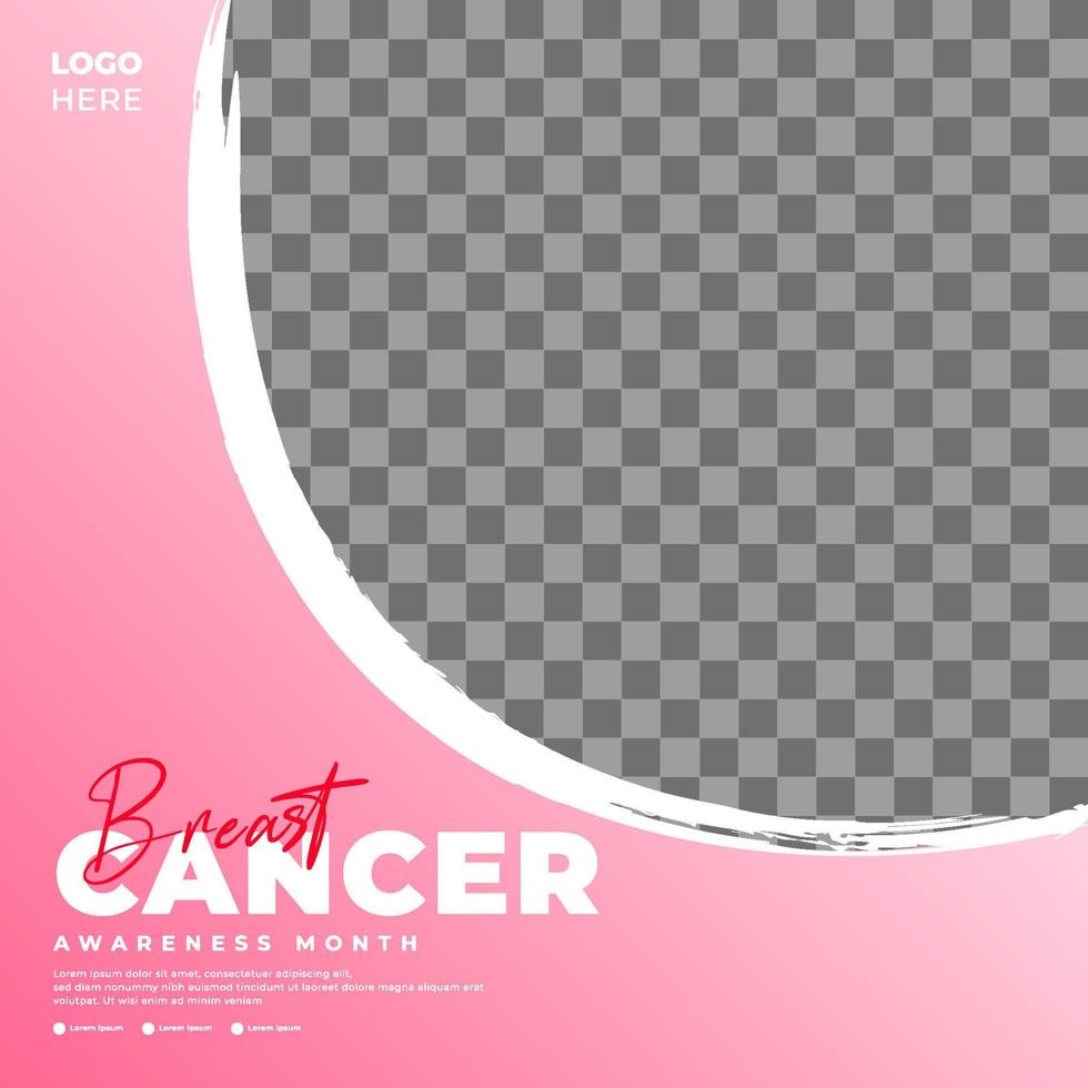 Breast Cancer awareness month for social media post template vector