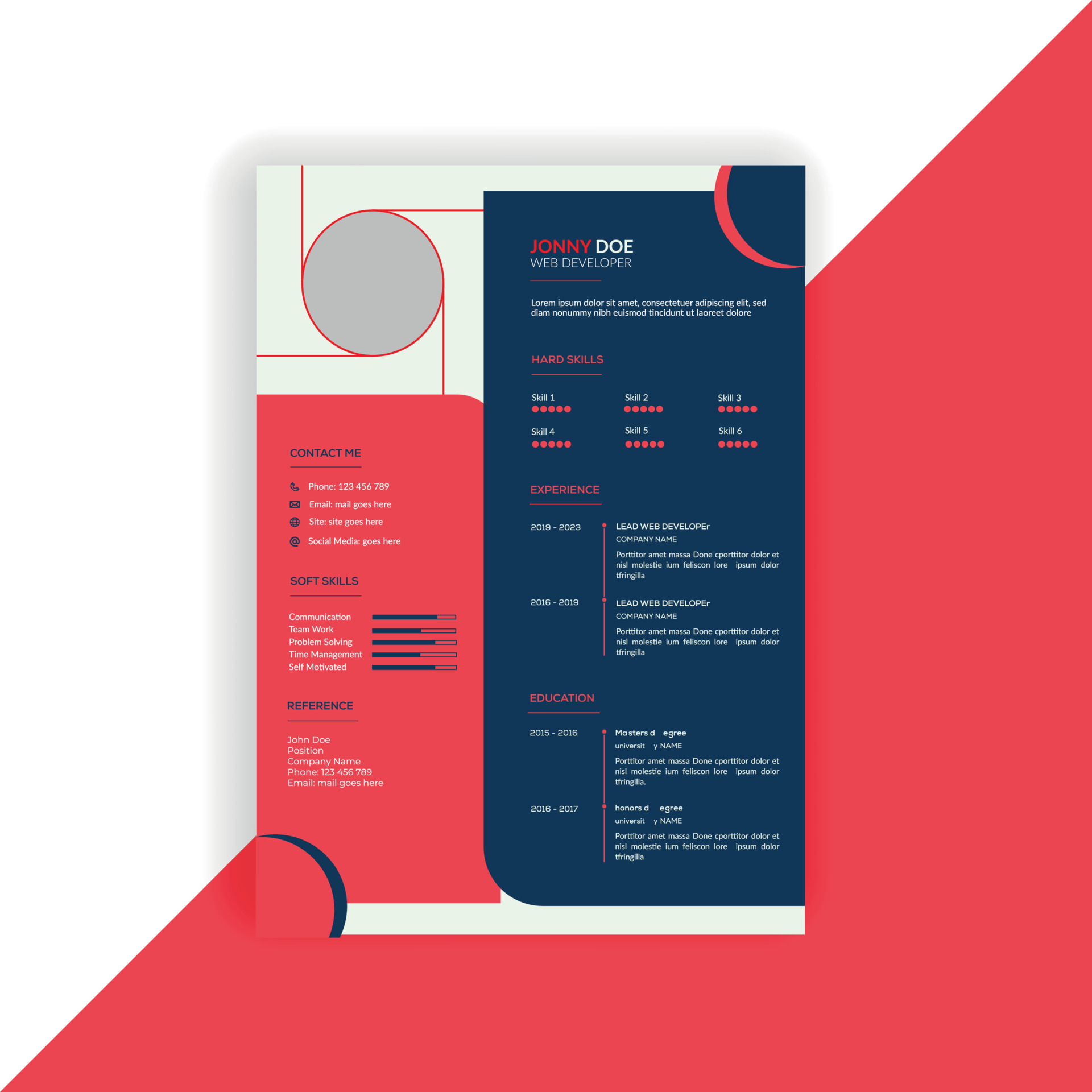 Modern Job Resume Template Professional and Stylish CV Resume