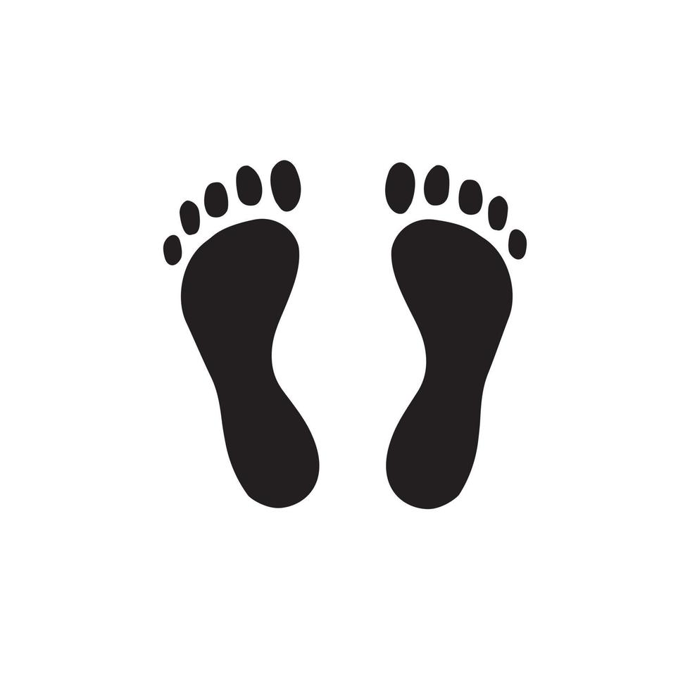 Vector hand drawn human foot print