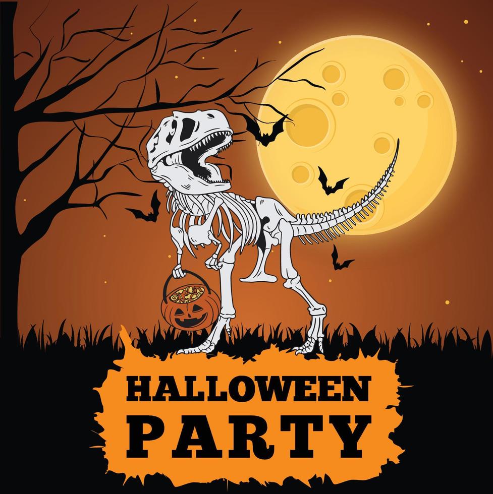 Happy Halloween Party Rex vector