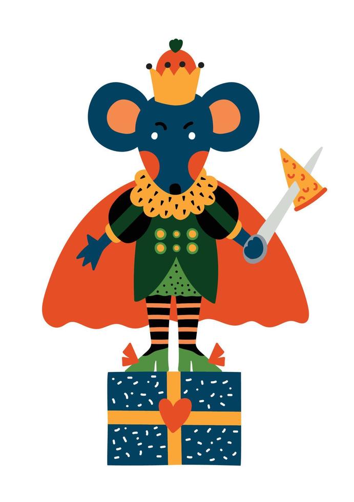 The Mouse King from the Nutcracker ballet. Christmas illustration. vector