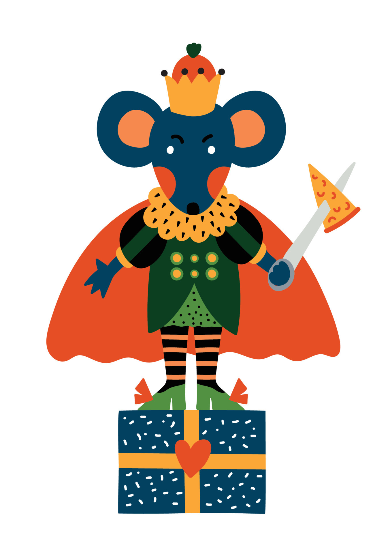 The Mouse King from the Nutcracker ballet. Christmas illustration