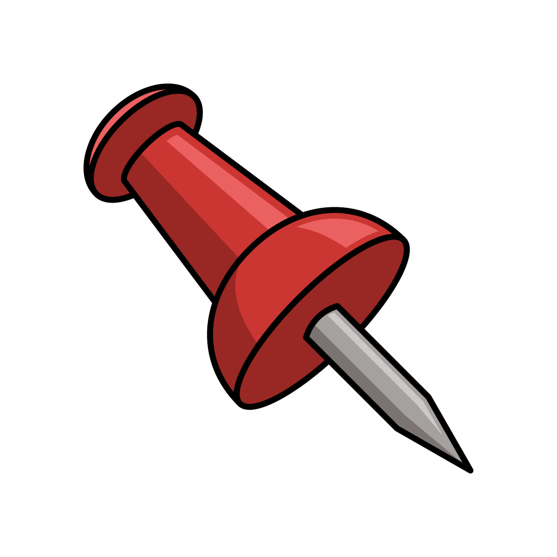 Red thumbtack vector isolated 11508952 Vector Art at Vecteezy