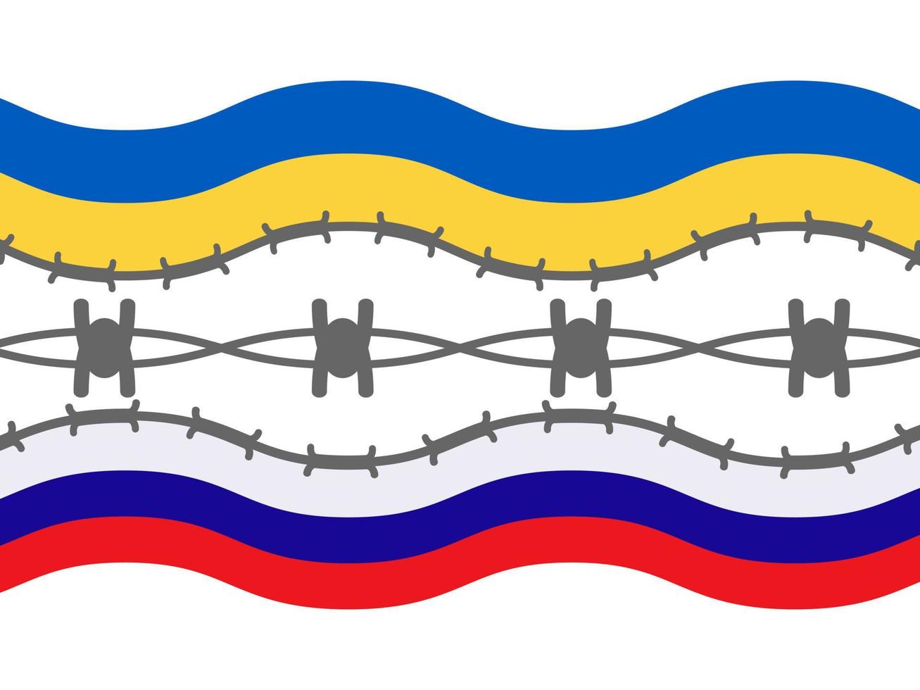 ucrania vs rusia, banderas, conflicto entre rusia y ucrania. crisis militar ucraniano-rusa. aislado, ilustración vectorial sobre fondo blanco vector