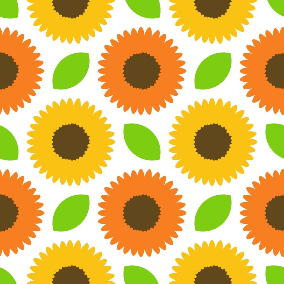 sunflower seamless pattern vector