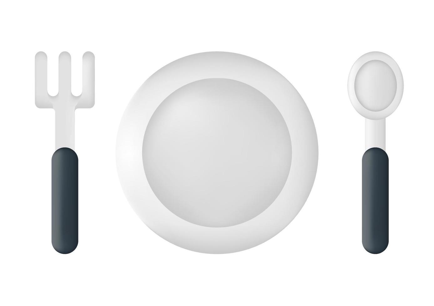 illustration of cutlery with mesh technique vector