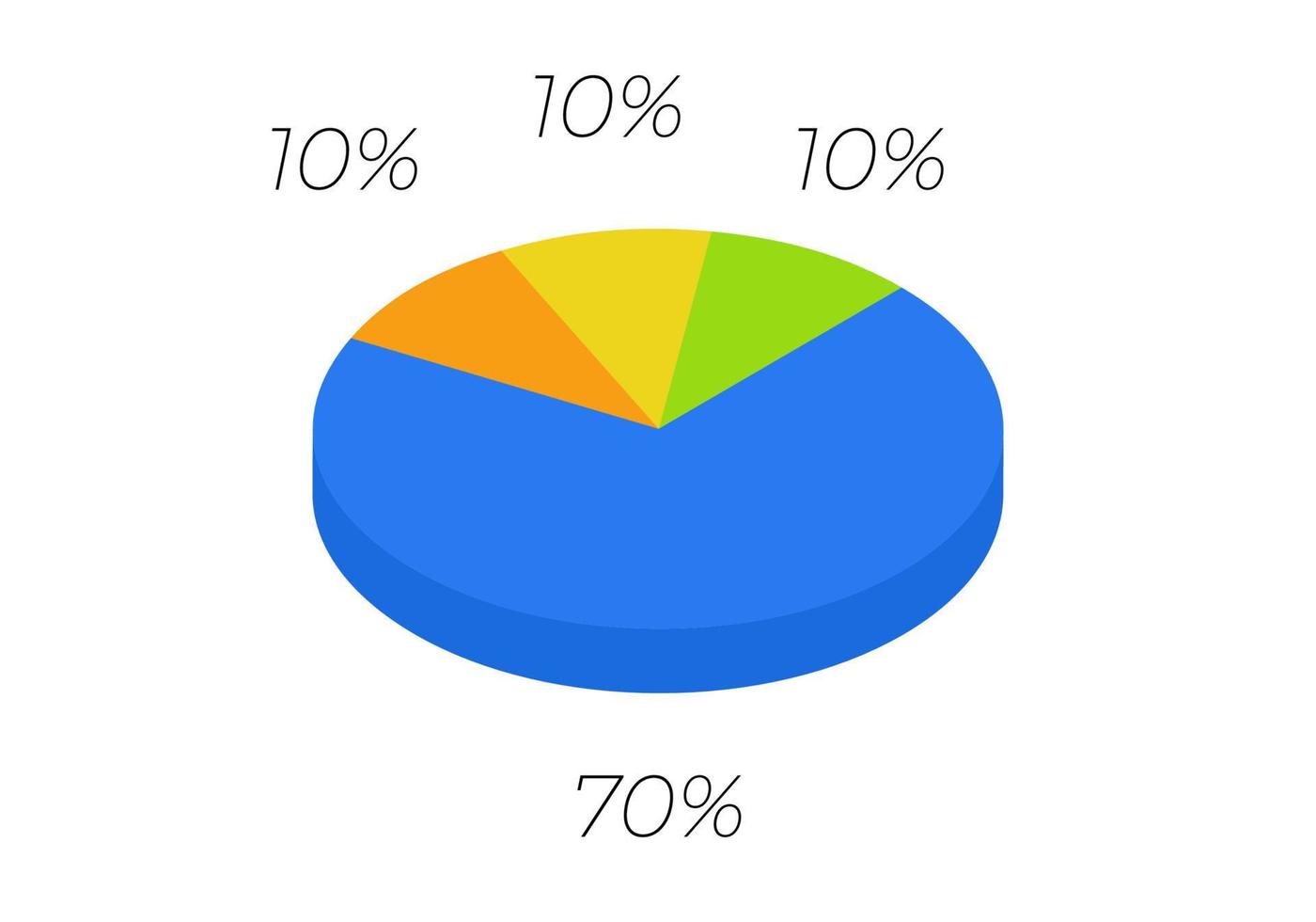 3d pie. Isometric cycle diagram for infographics in 4 parts. vector