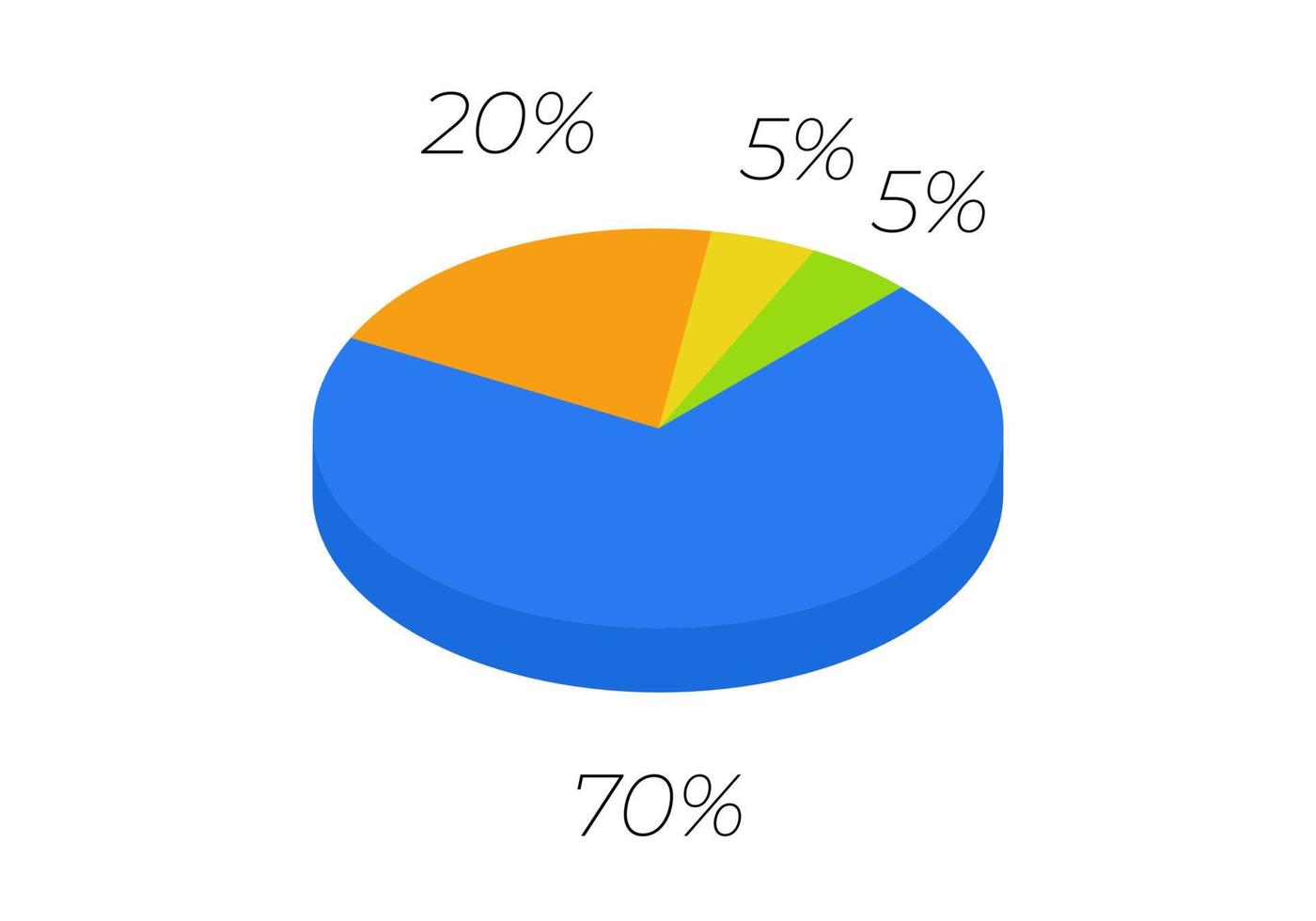 3d pie. Isometric cycle diagram for infographics in 4 parts. vector