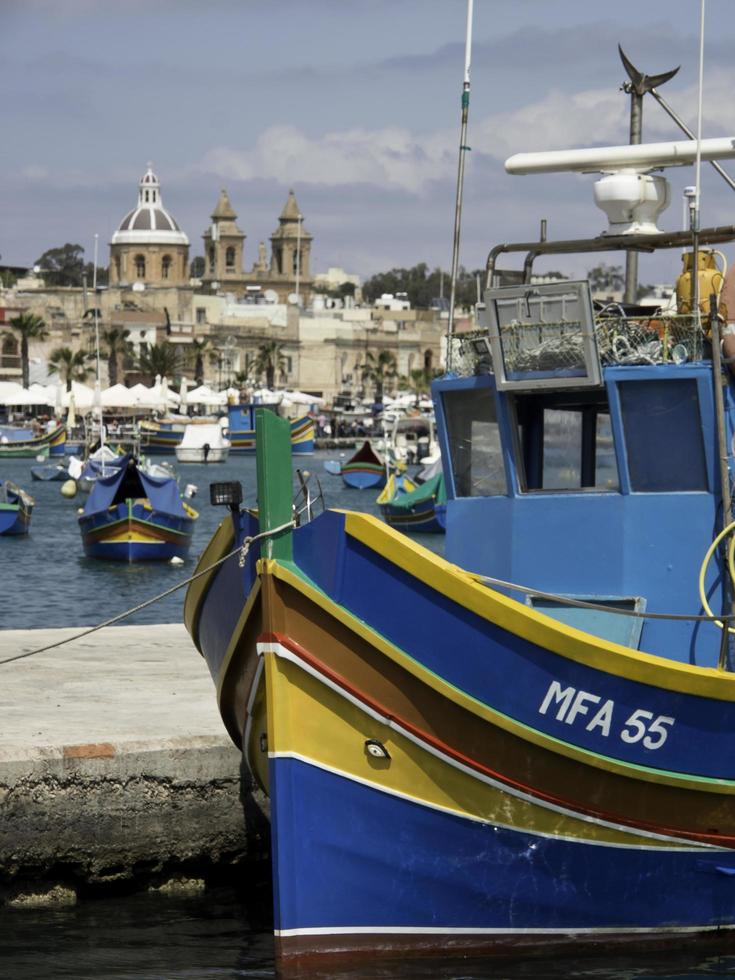 marsaxlokk,Malta,2017- the harbor of Marsaxlokk on Malta island photo