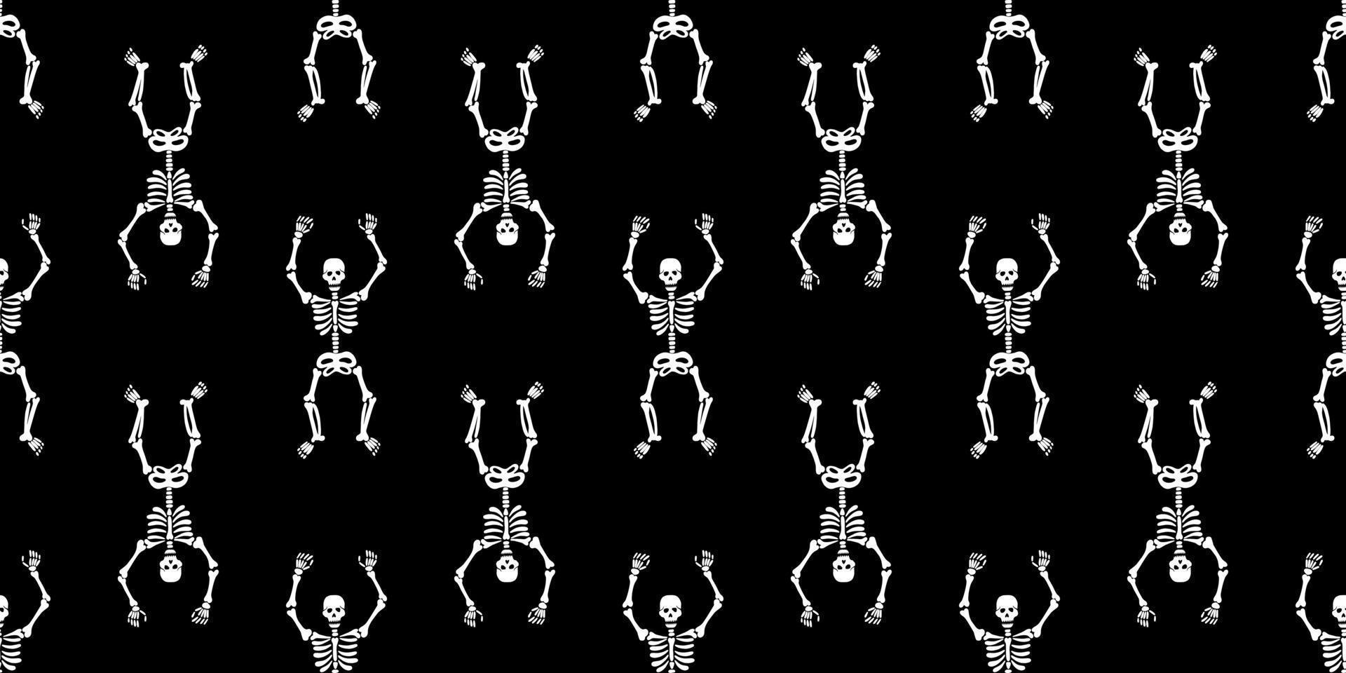 Seamless pattern with white skeletons. vector