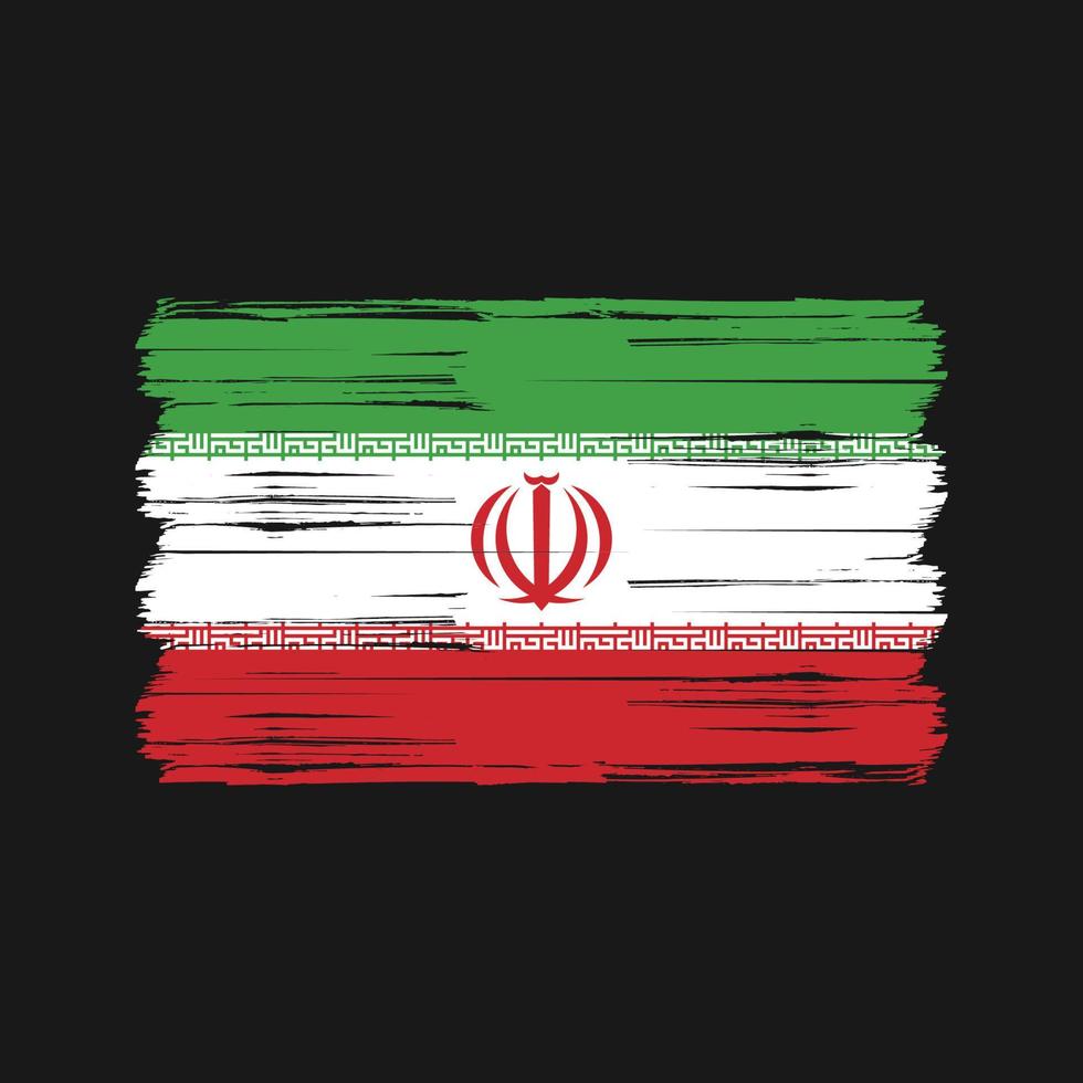 cepillo de la bandera de irán. bandera nacional vector