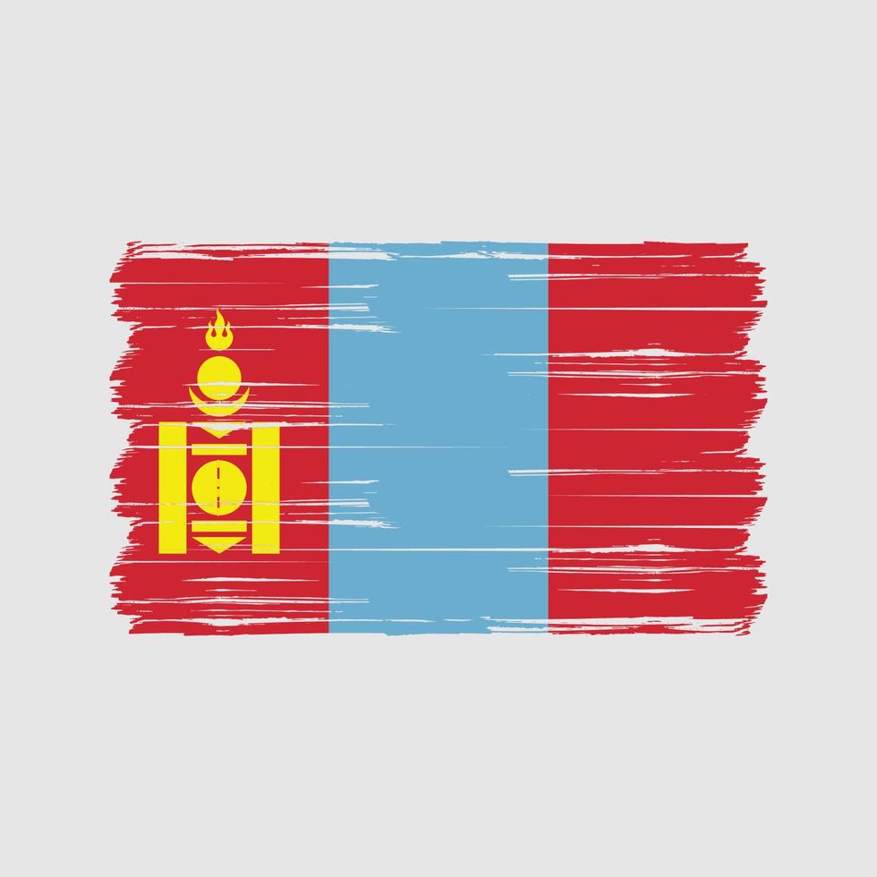 pincel de bandera de mongolia. bandera nacional vector