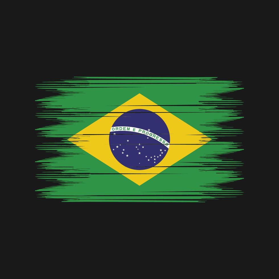 vector de pincel de bandera de brasil. vector de pincel de bandera nacional