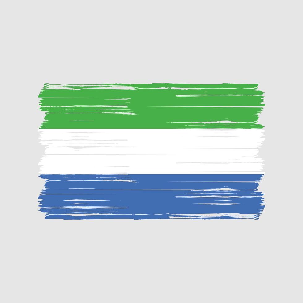 pincel de bandera de sierra leona. bandera nacional vector