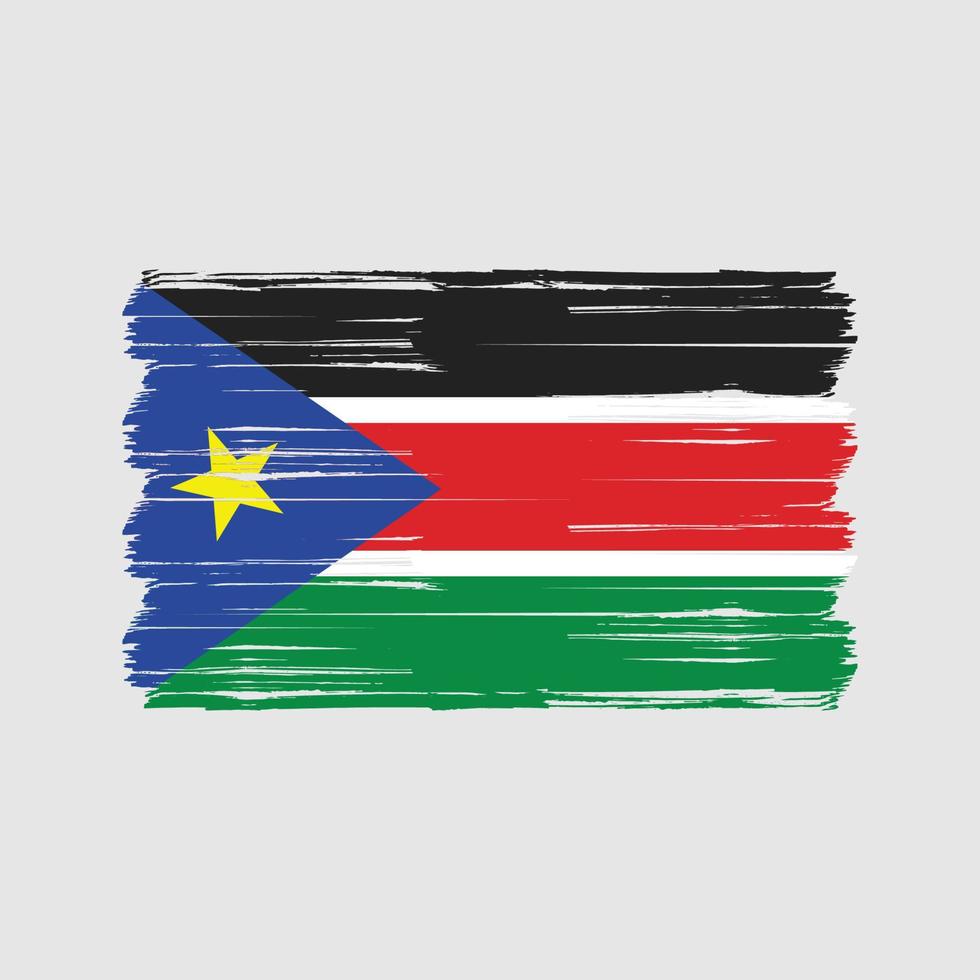 South Sudan Flag Brush. National Flag vector