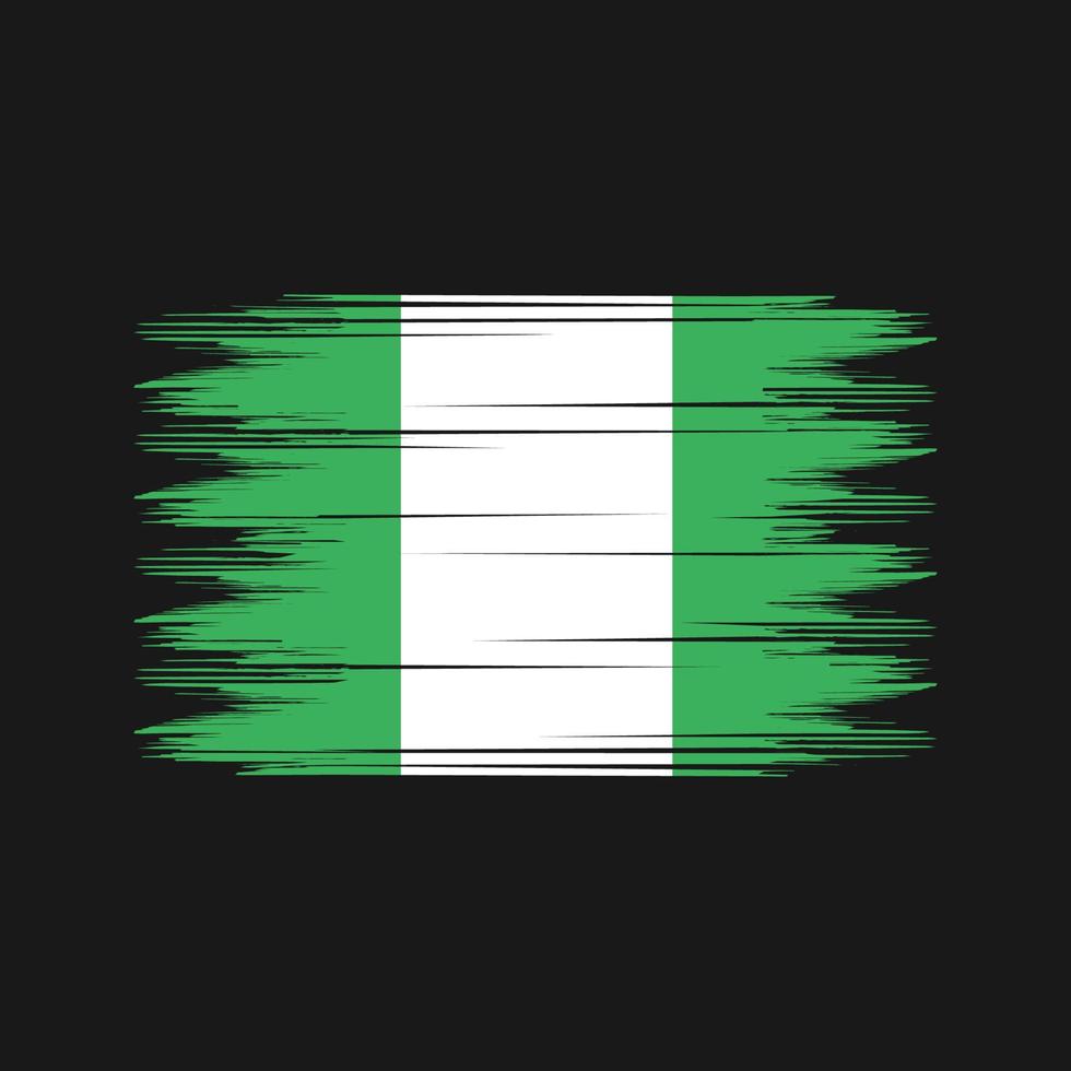 Nigeria Flag Brush Vector. National Flag Brush Vector