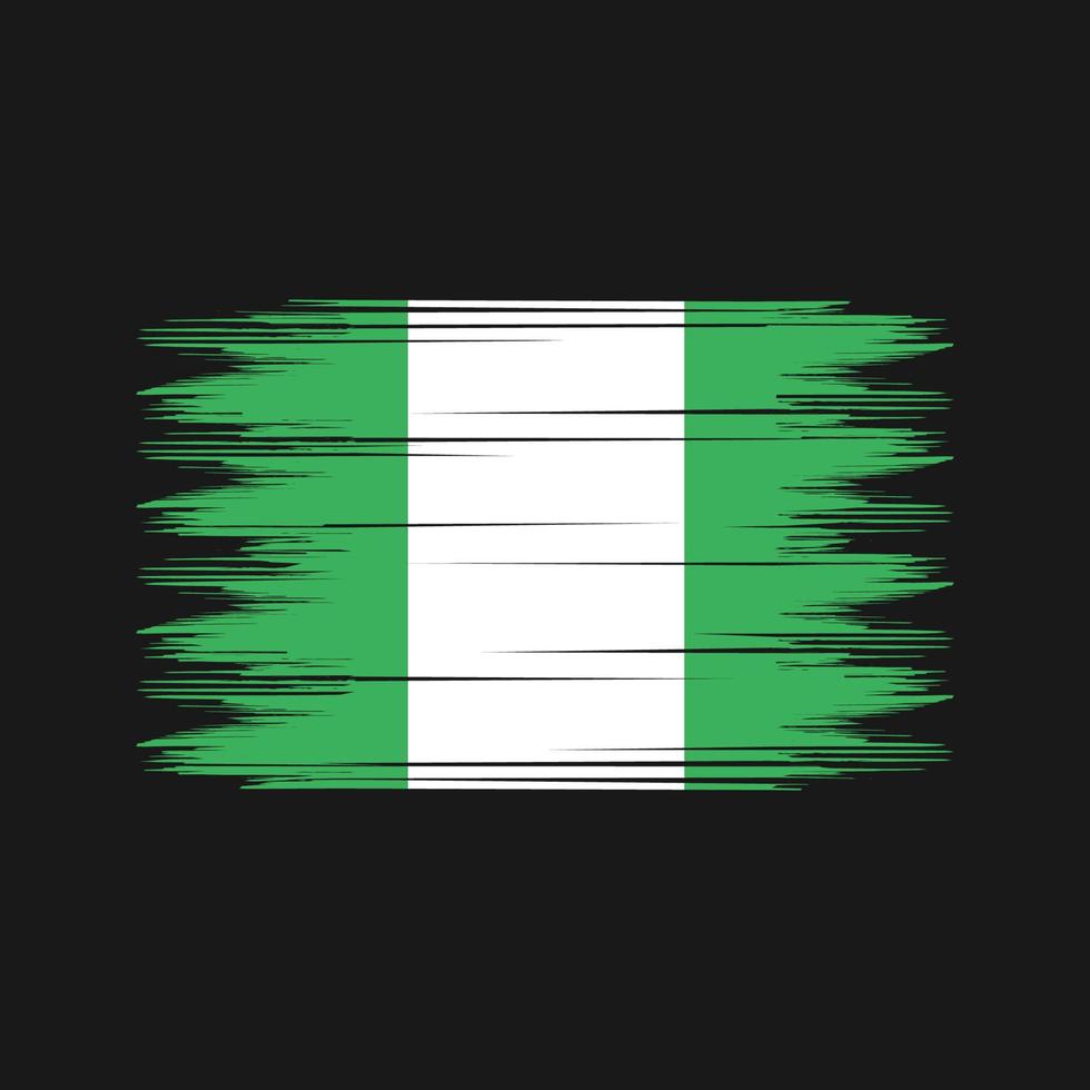 vector de pincel de bandera de nigeria. vector de pincel de bandera nacional