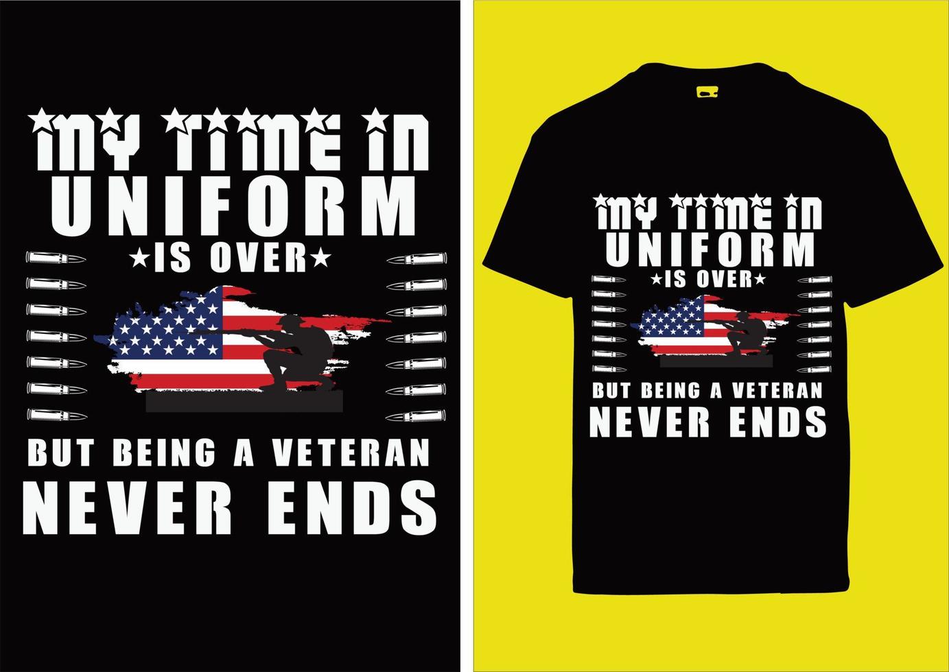 plantilla de diseño de camiseta de veteranos vector