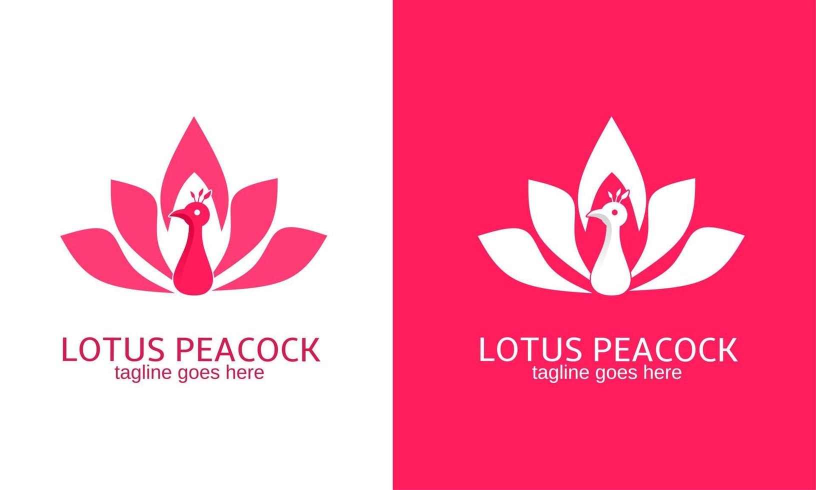 Illustration vector graphic of logo template peacock with combination lotus flower