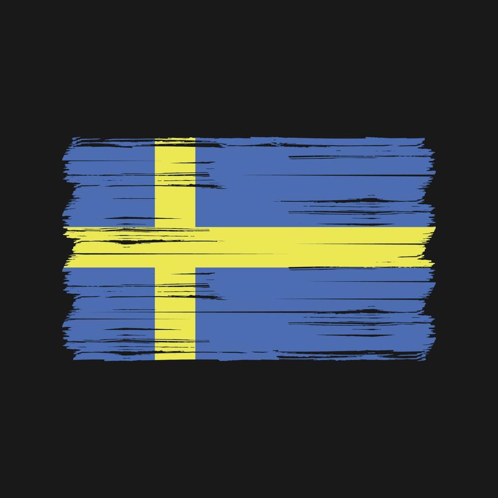 Sweden Flag Brush. National Flag vector