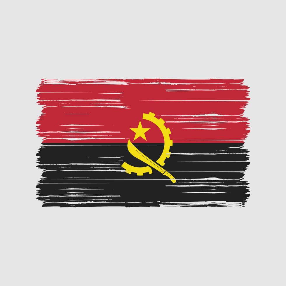 cepillo de bandera de angola. bandera nacional vector