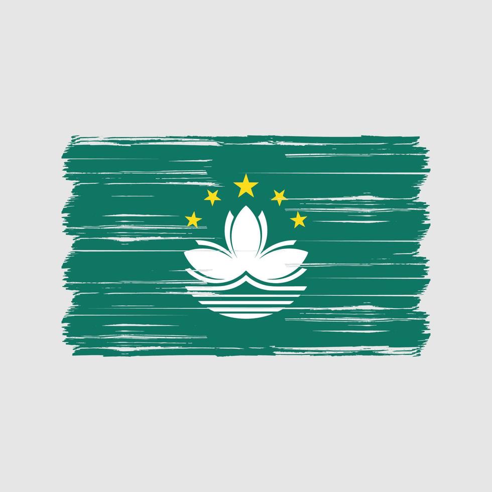 Macau Flag Brush. National Flag vector