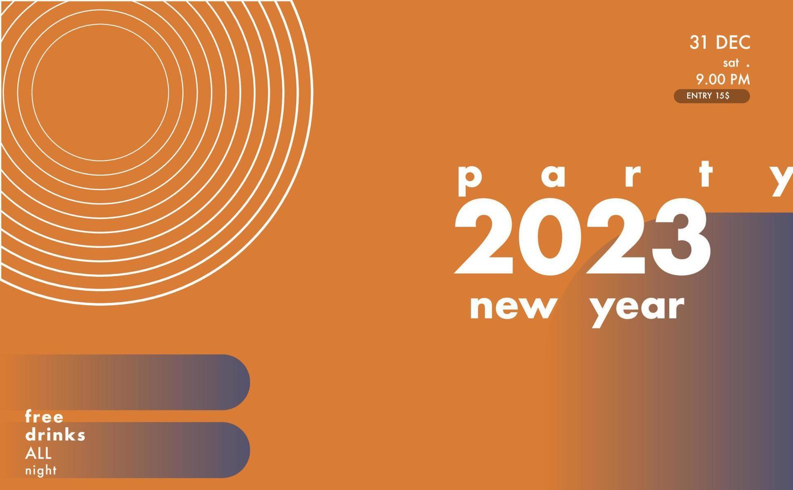 banner de fiesta de año nuevo abstracto 2023 elementos de feliz año nuevo vector