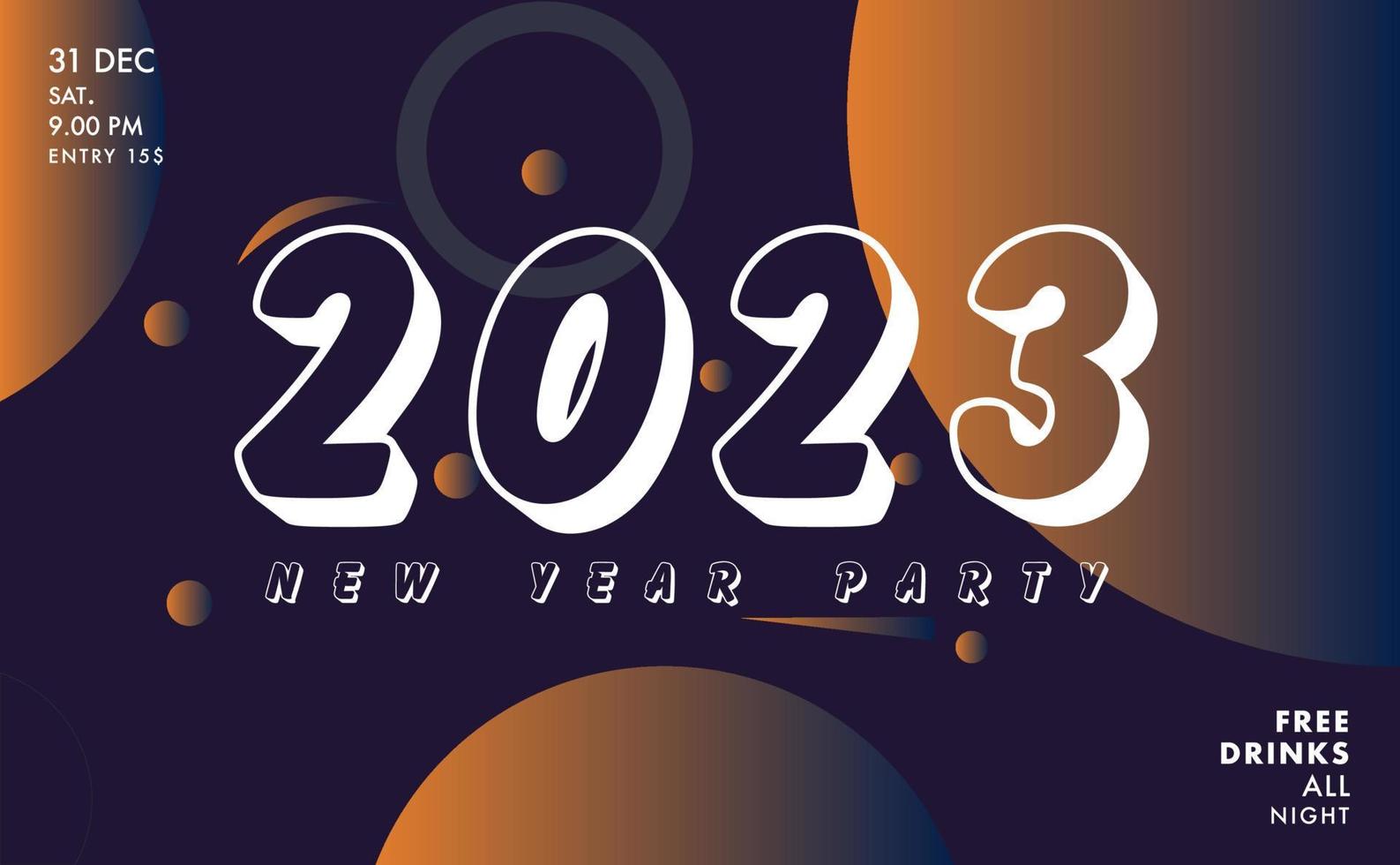 banner de fiesta de año nuevo abstracto 2023 elementos de feliz año nuevo vector