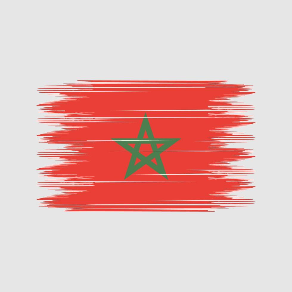 vector de pincel de bandera de marruecos. vector de pincel de bandera nacional