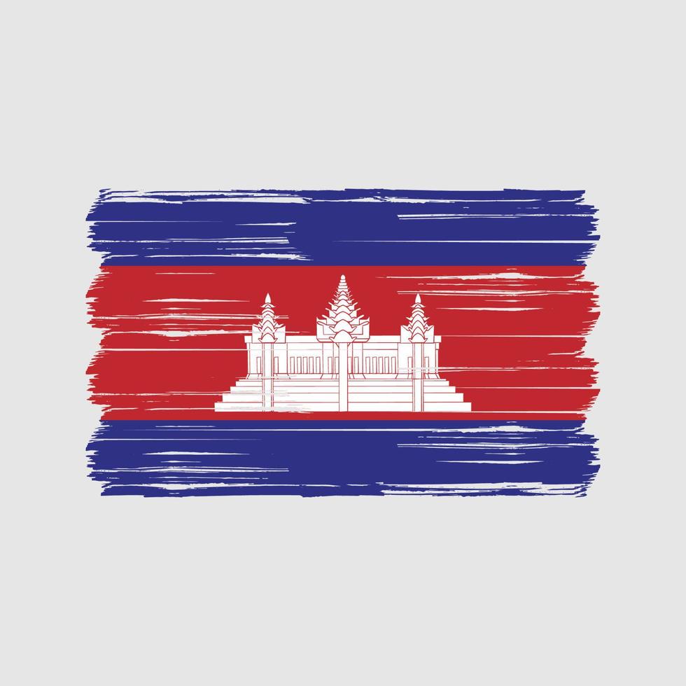 Cambodia Flag Brush. National Flag vector