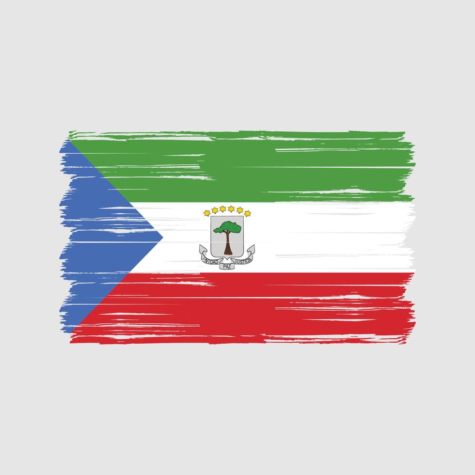 Equatorial Guinea Flag Brush. National Flag vector