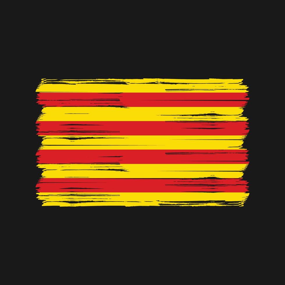 Catalonia Flag Brush. National Flag vector