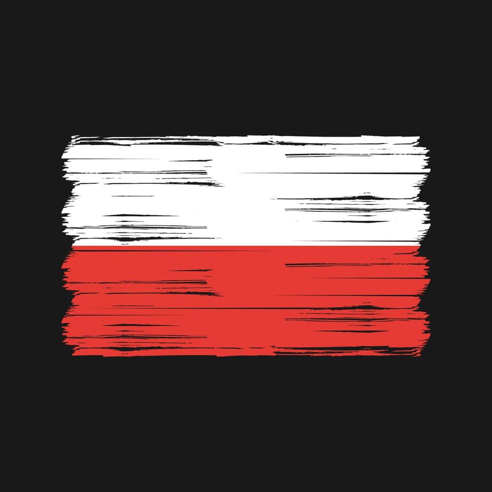 cepillo de bandera de polonia. bandera nacional vector