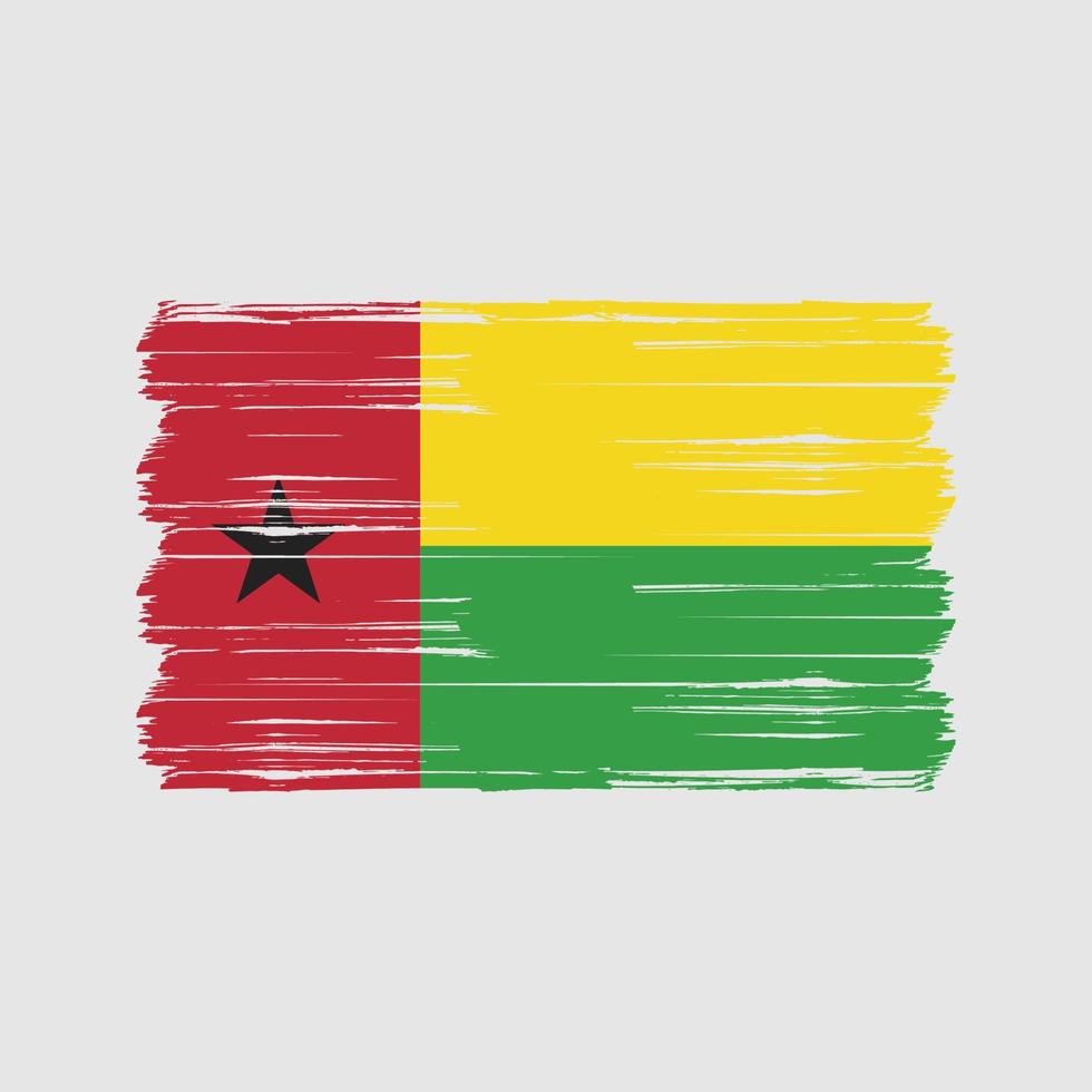 Guinea Bissau Flag Brush. National Flag vector