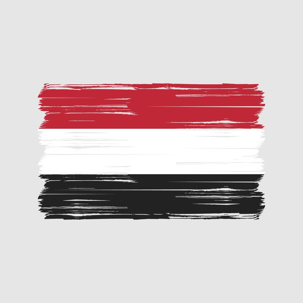 Yemen Flag Brush. National Flag vector