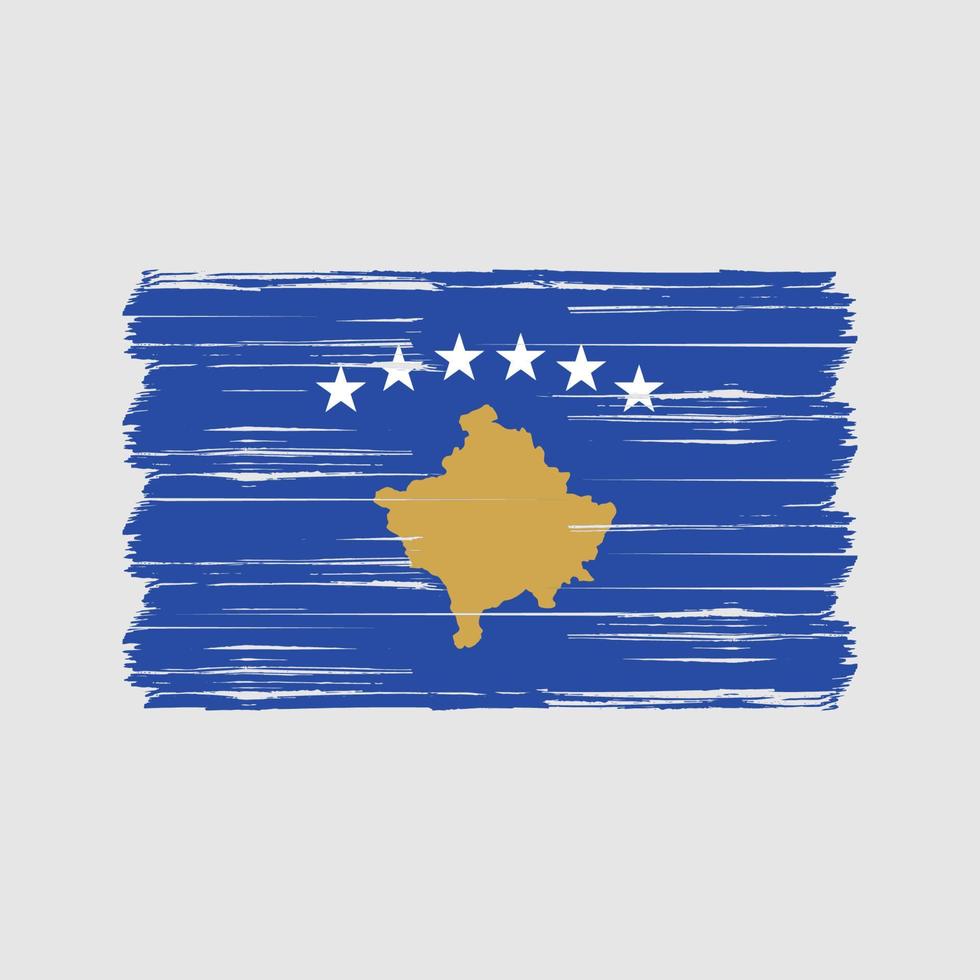 pincel de bandera de kosovo. bandera nacional vector