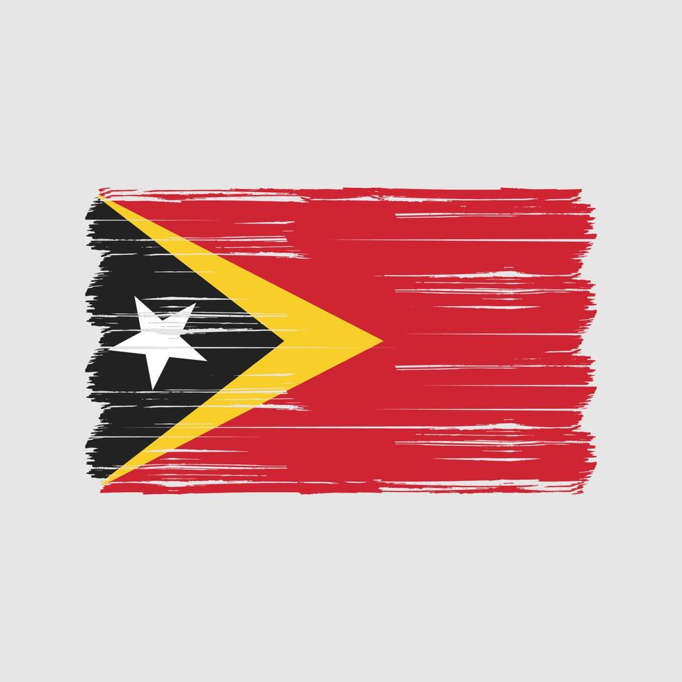 pincel de bandera de timor oriental. bandera nacional vector