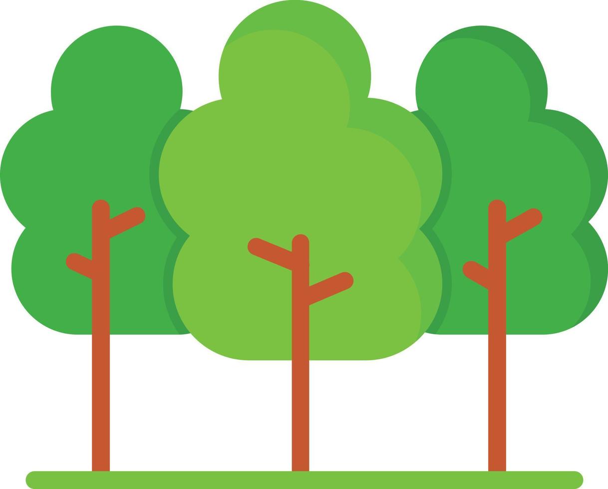 bosque, plano, icono vector