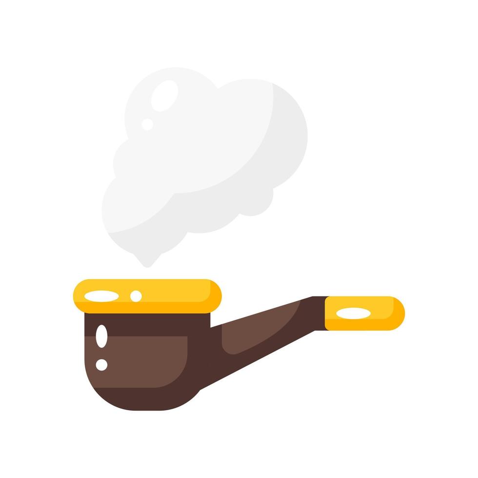 icono de estilo plano de pipa de humo. ilustración vectorial para diseño gráfico, sitio web, aplicación vector