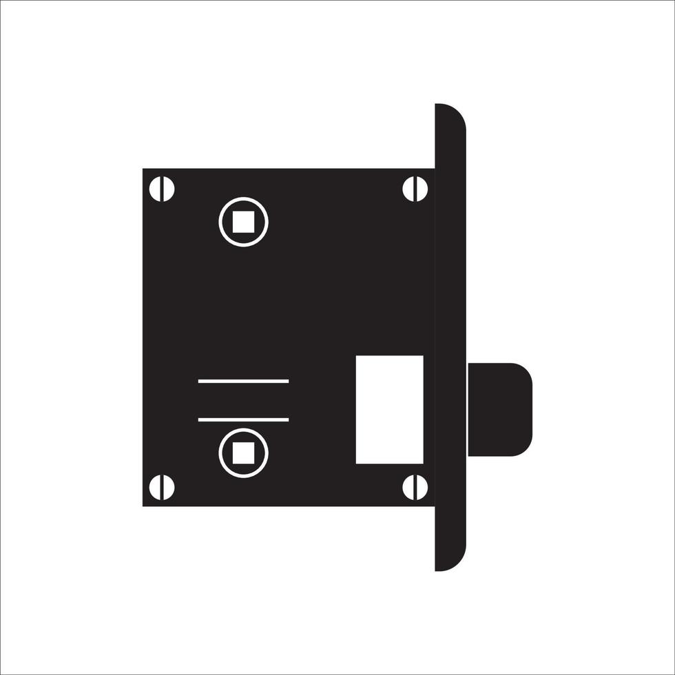 picture of hinges and door latch icon logo vector design