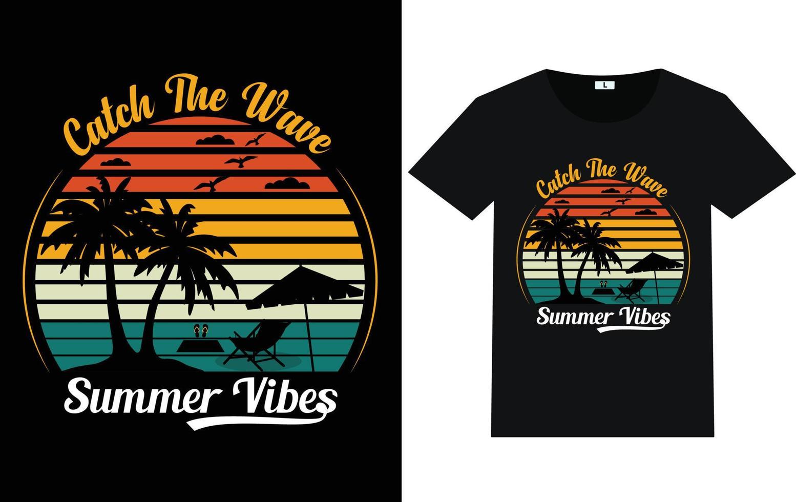 Summer Day Typography and Graphic T shirt Design vector