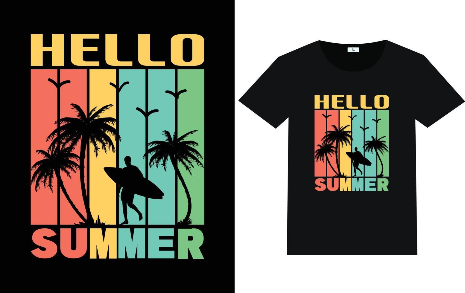 Summer Day Typography and Graphic T shirt Design vector