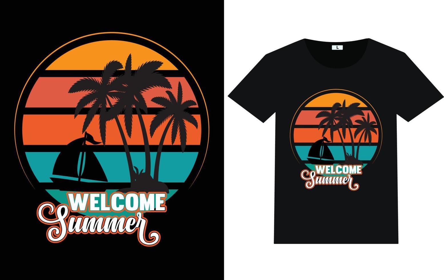 Summer Day Typography and Graphic T shirt Design vector