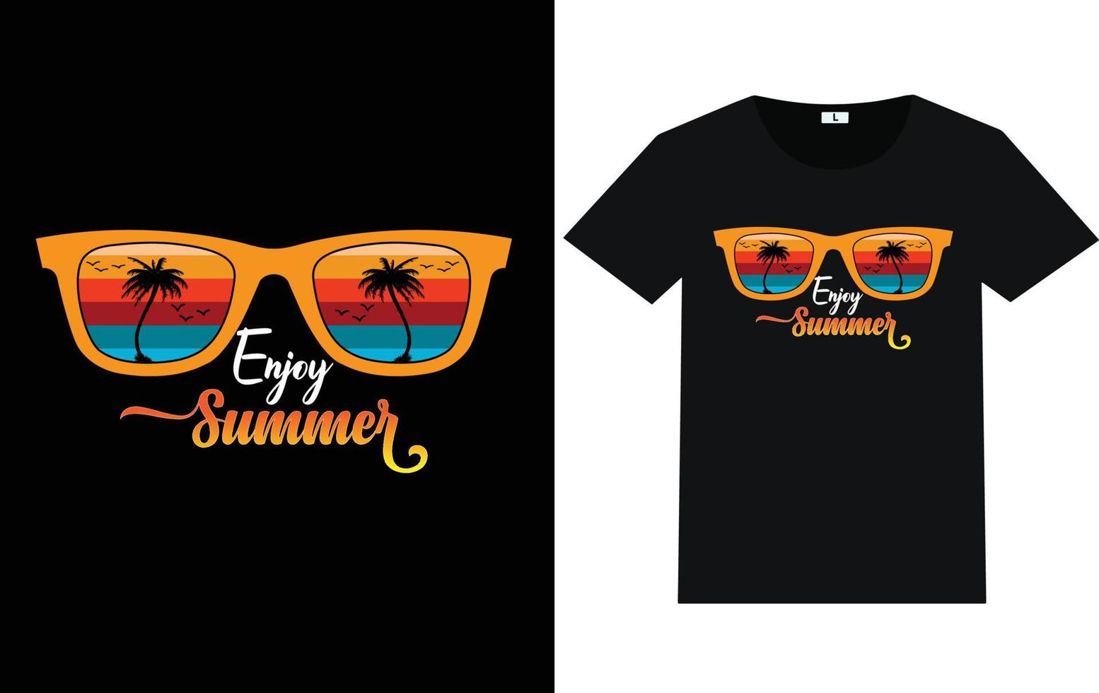 Summer Day Typography and Graphic T shirt Design vector